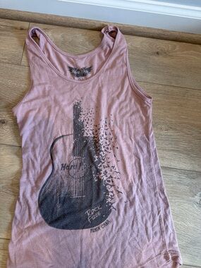 Hard Rock Cafe Dusty Pink Guitar Graphic Tank Top - Women's